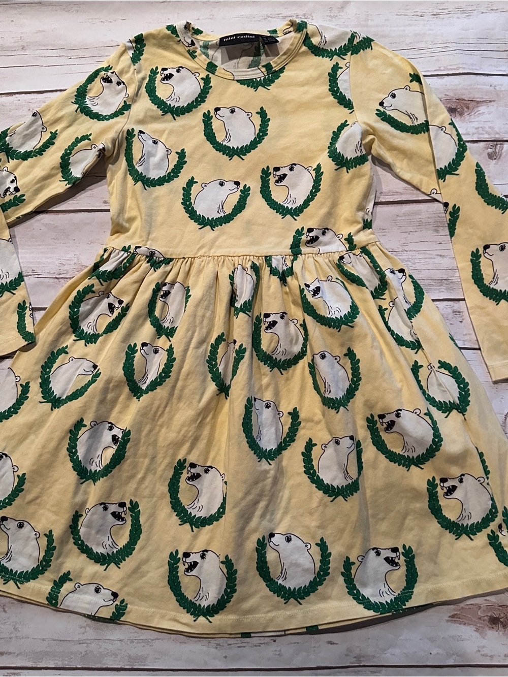 Mini rodini polar bear dress fair for untreated stains 8/9